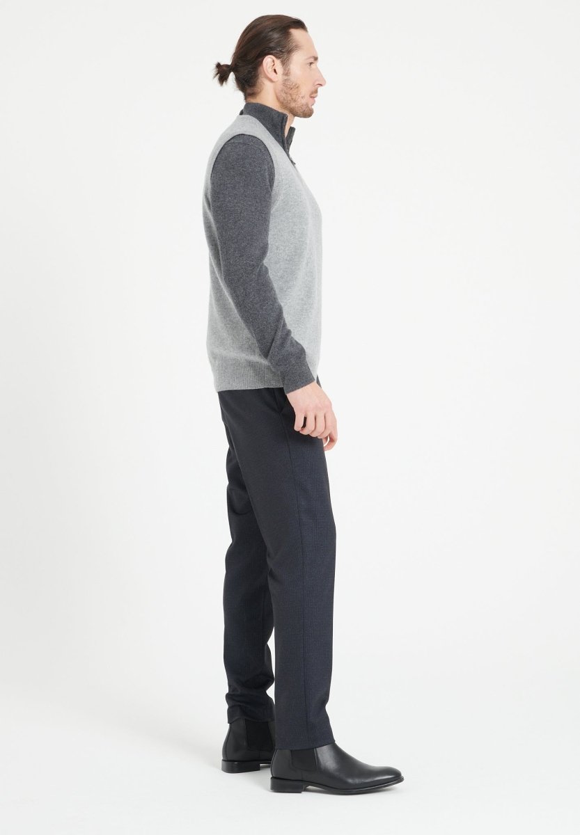 Gilet col V sans manches homme en cachemire gris clair - LUKE 9